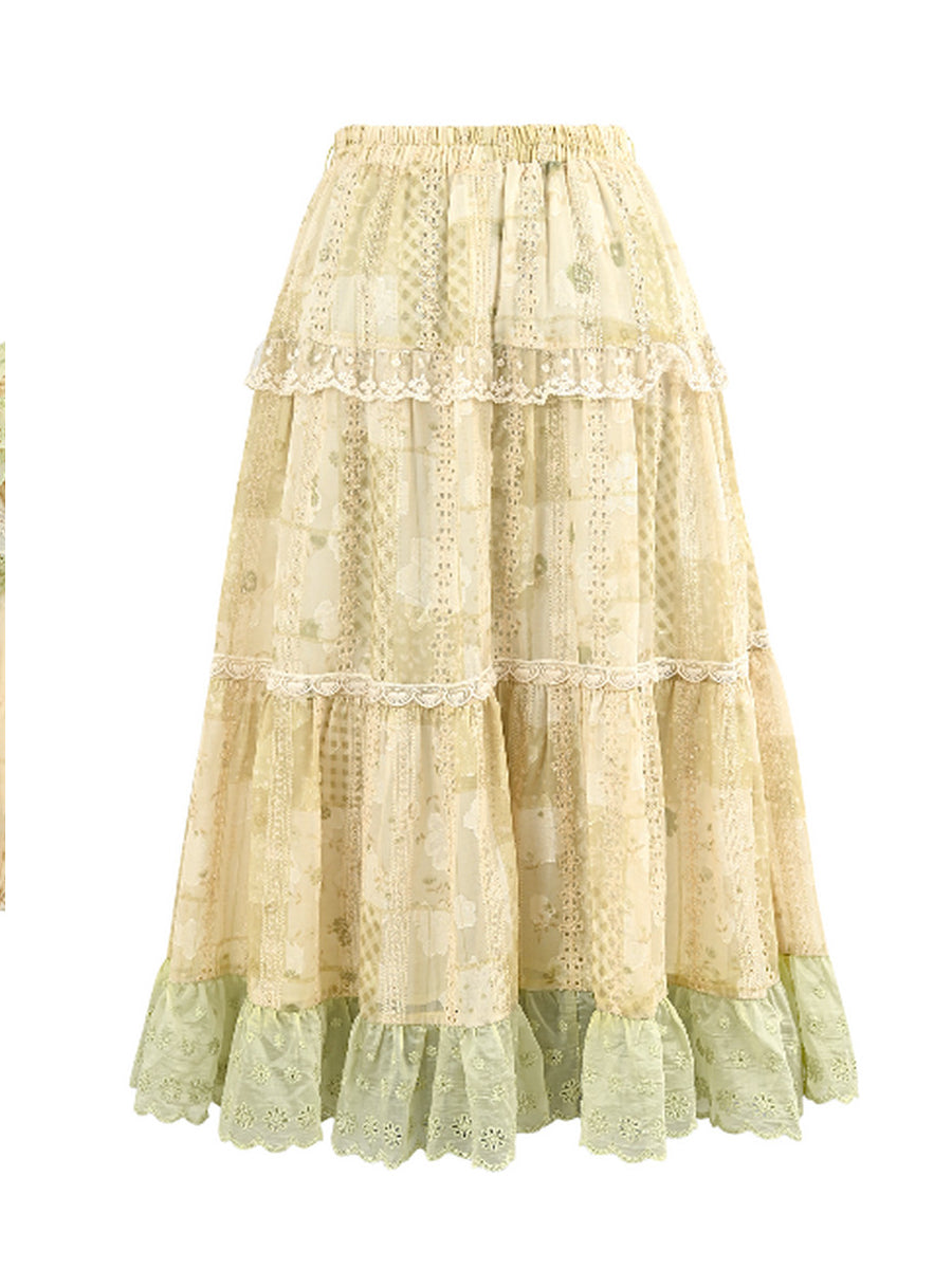 Sage Cottage Crop Top & Maxi Skirt-Sets-ntbhshop