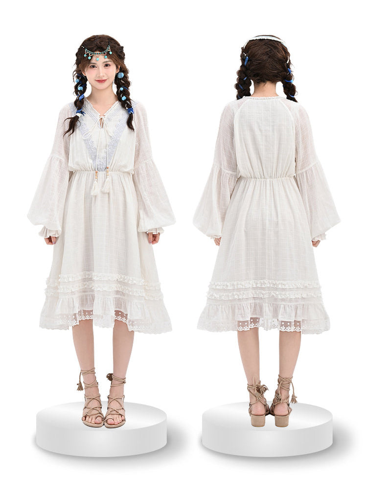 Willow Meadow Denim Vest & Cotton Dresses-Sets-ntbhshop