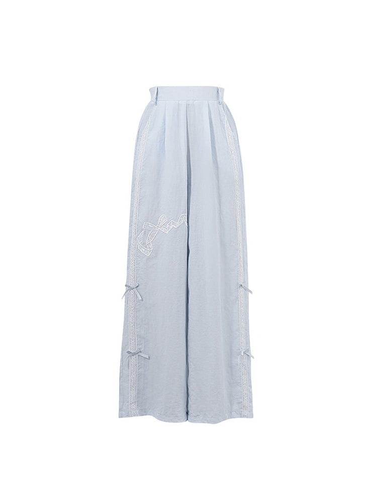 Ribbon Cloud Wide Pants-Bottoms-ntbhshop