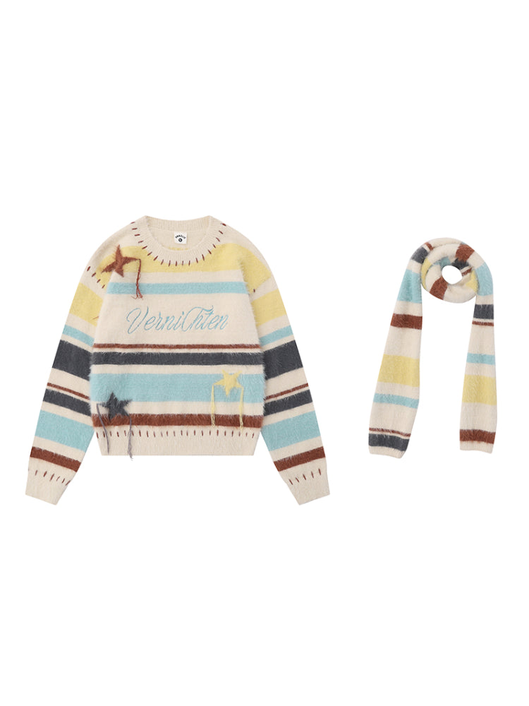 VerniChten Soft Sweater With Scarf-ntbhshop