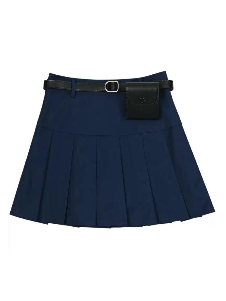 Spring Scholar High Waist Preppy Skirt-ntbhshop