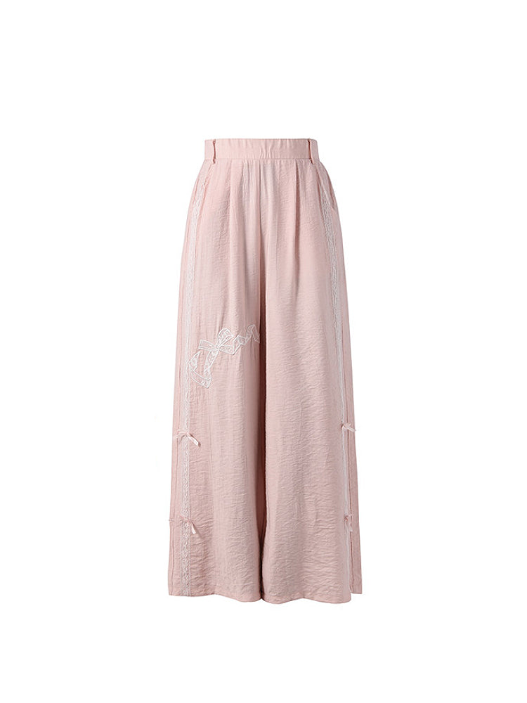Ribbon Cloud Wide Pants-Bottoms-ntbhshop