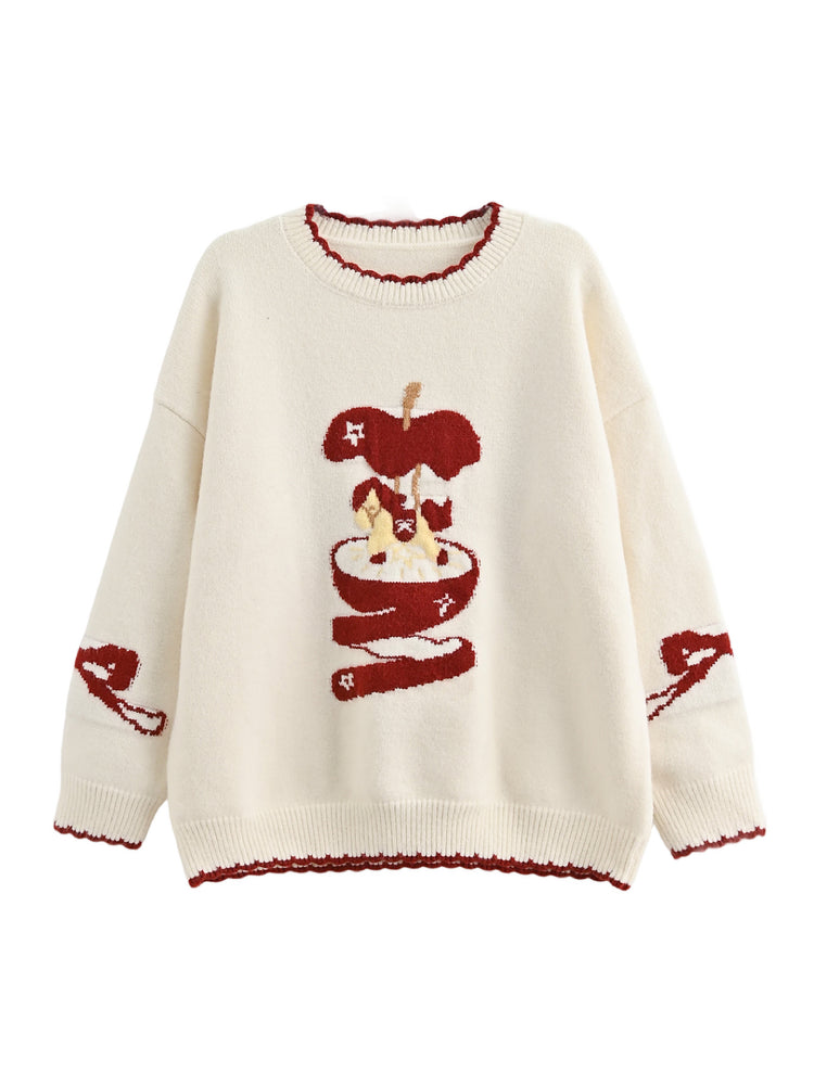 Apple Christmas Story Knit Sweater-ntbhshop