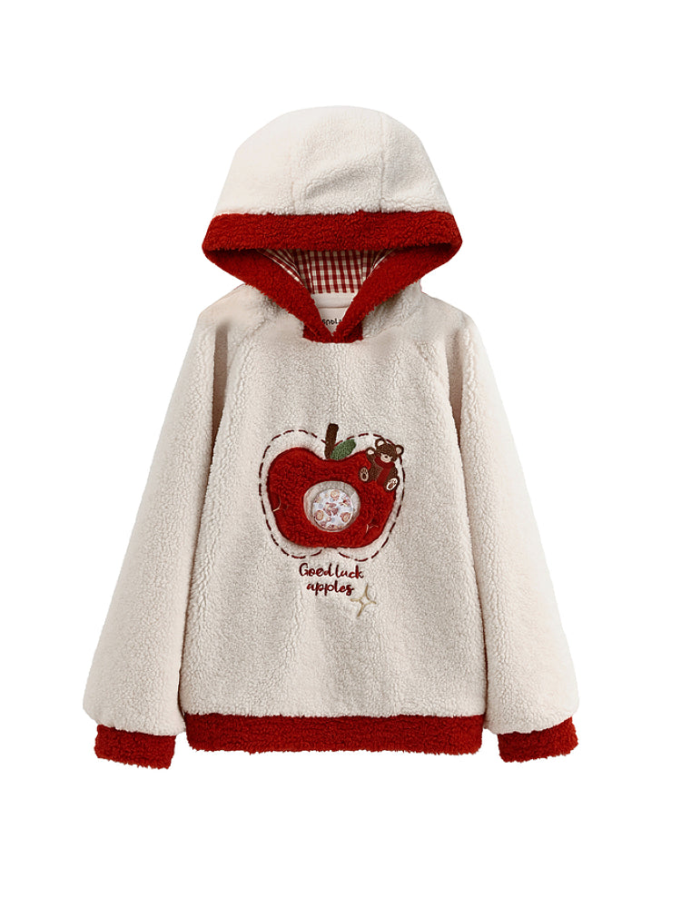 Good Luck Apple Patch Fleece Hoodie-ntbhshop