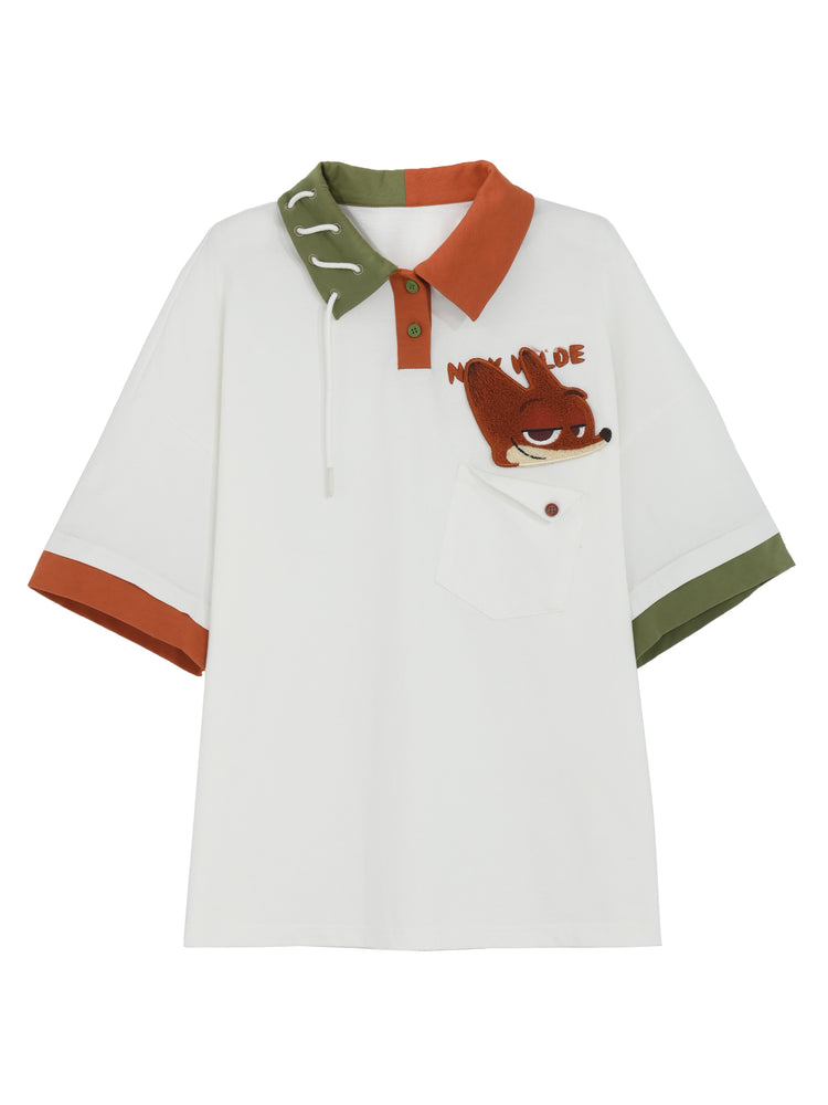 Judy & Nick Colorblock Polo Loose Shirts-ntbhshop