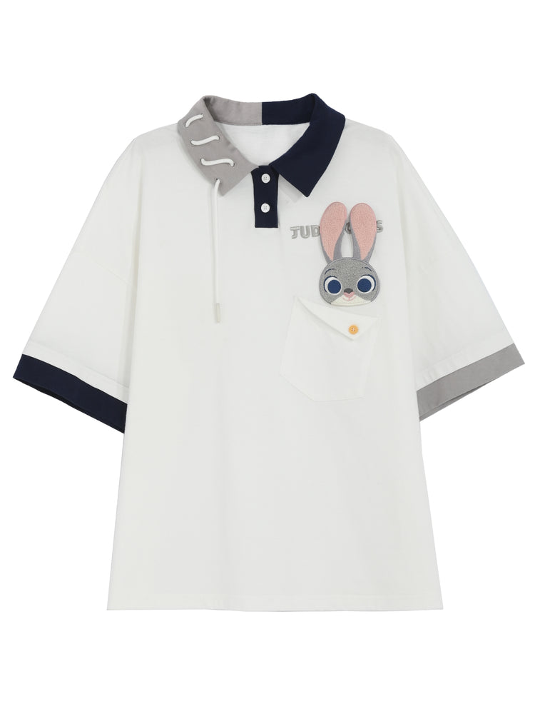 Judy & Nick Colorblock Polo Loose Shirts-ntbhshop