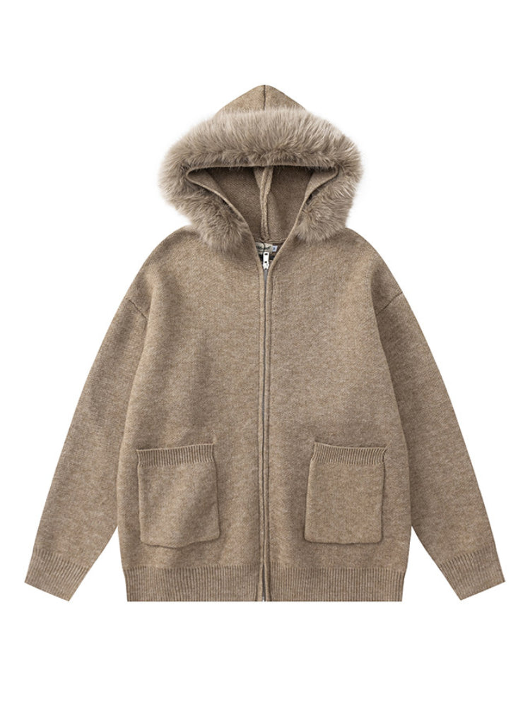 Ebonridge Fur Zip Cardigan-Outerwear-ntbhshop