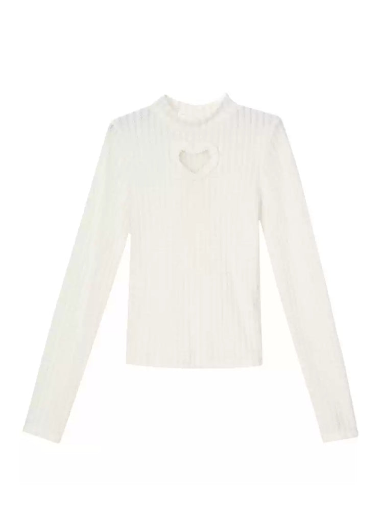 Heart Cut Out Base Turtleneck-Tops-ntbhshop