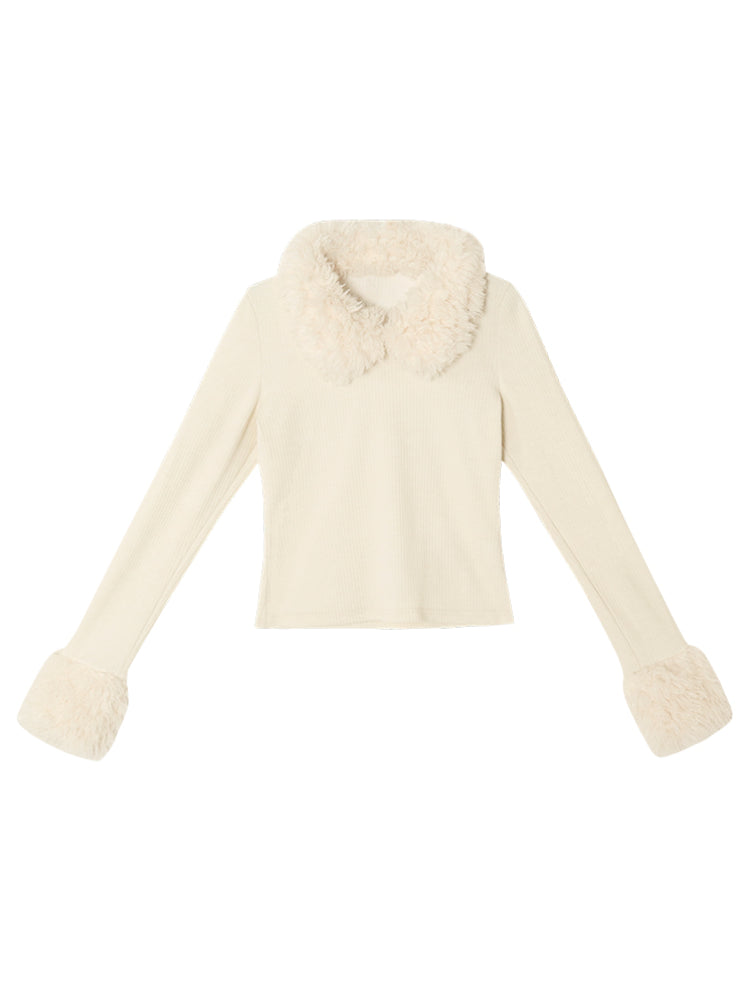 Frosty Fluff Cloud Collar Knit Top-ntbhshop