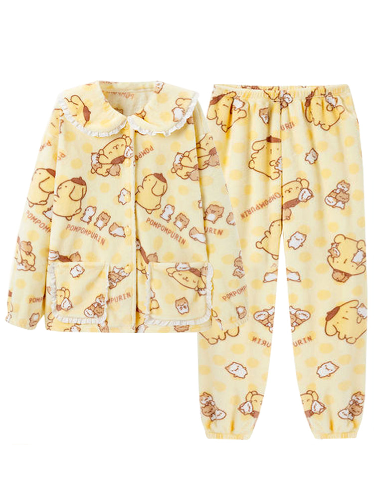 My Melody Cinnamoroll Pompompurin Fleece Pajamas-ntbhshop