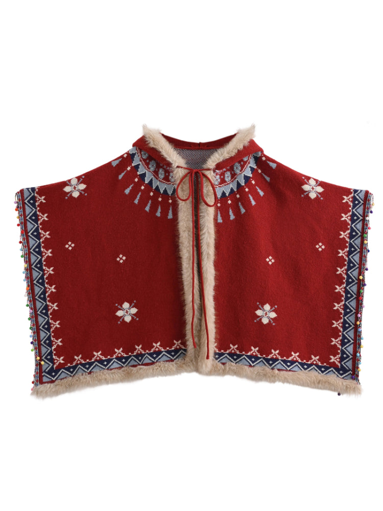 Hearthwind Jacquard Hooded Cape-ntbhshop