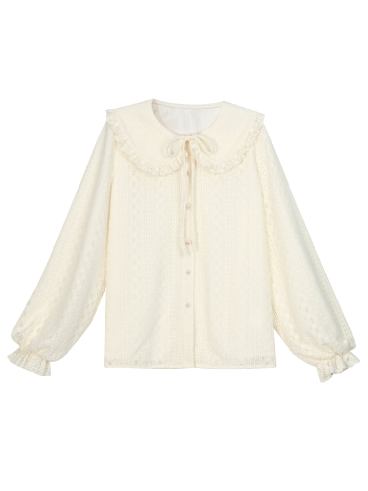 Soft Dream Ribbon Doll Collar Blouse-ntbhshop
