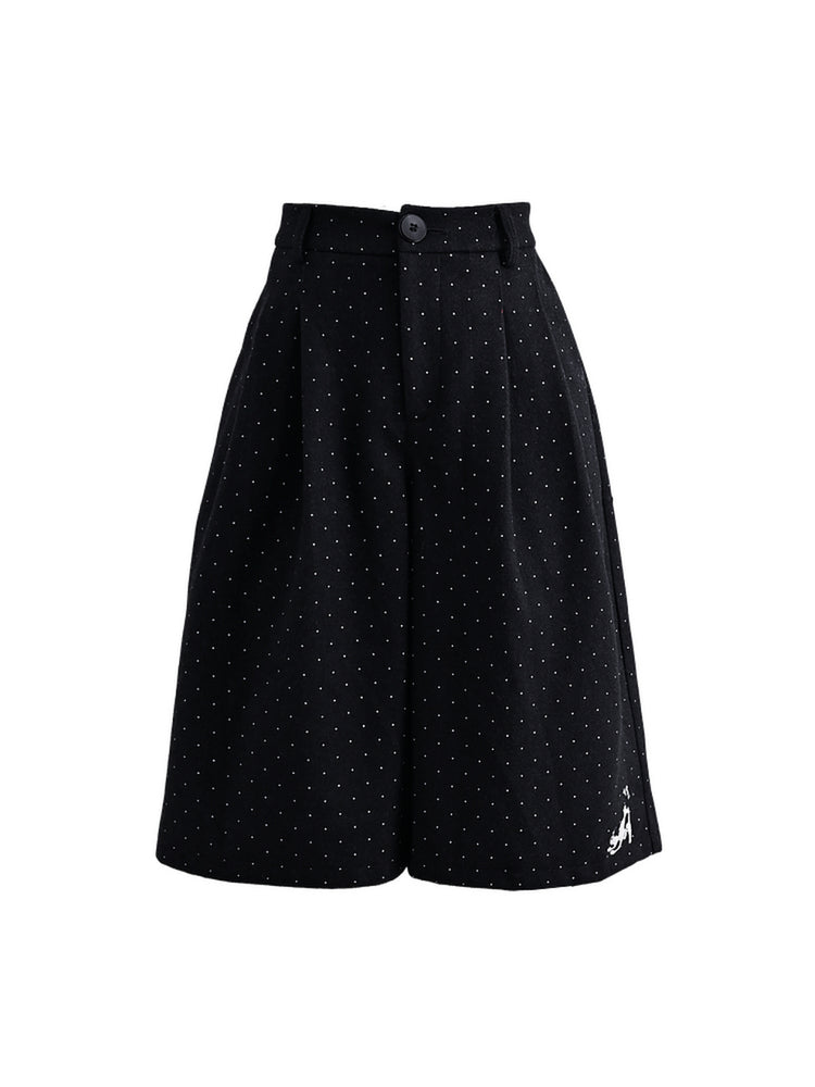 Nightfall Polka Pup Wool Shorts-ntbhshop