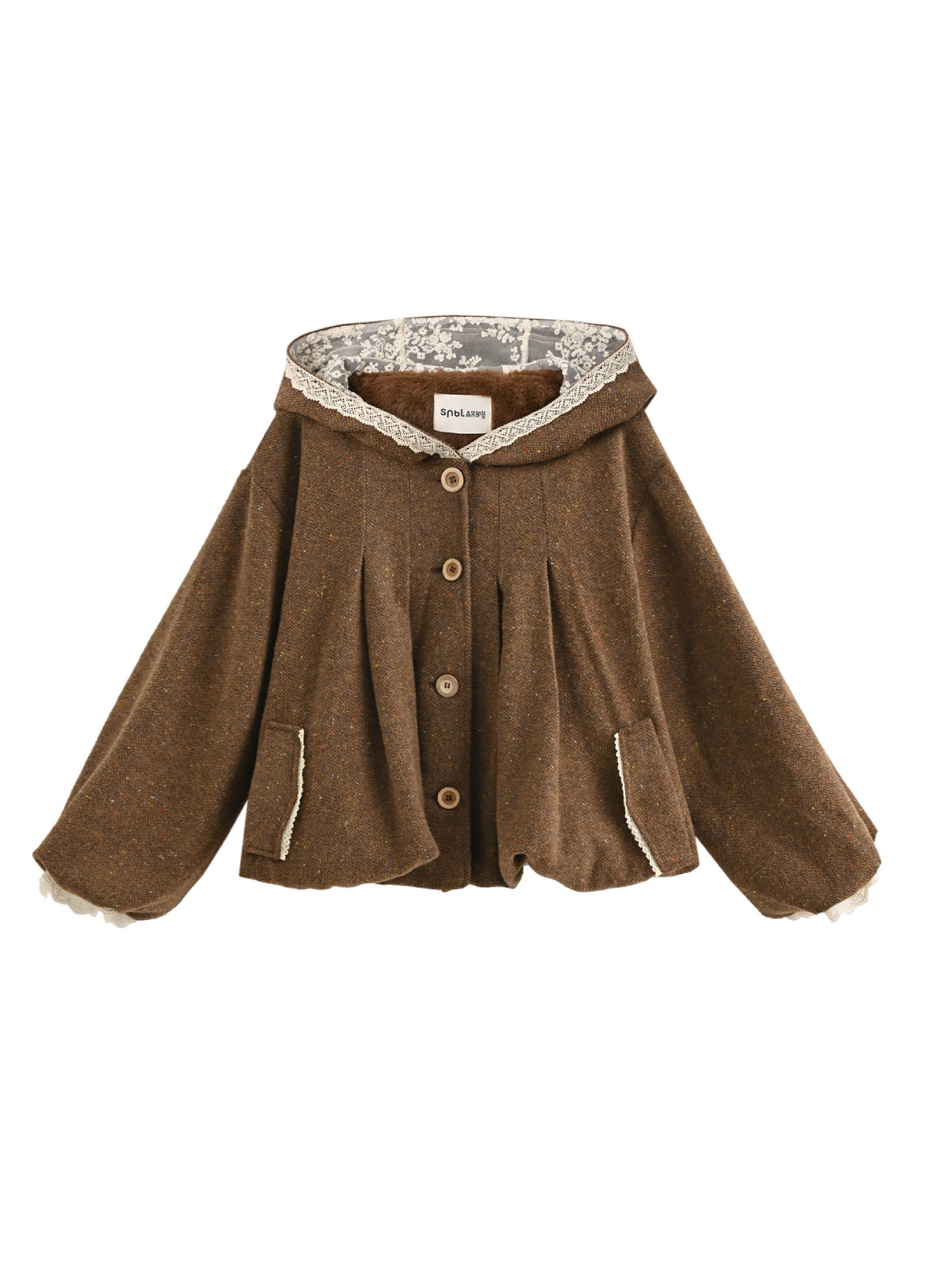 Biscuit Academia Hooded Wool Jacket-Outerwear-ntbhshop