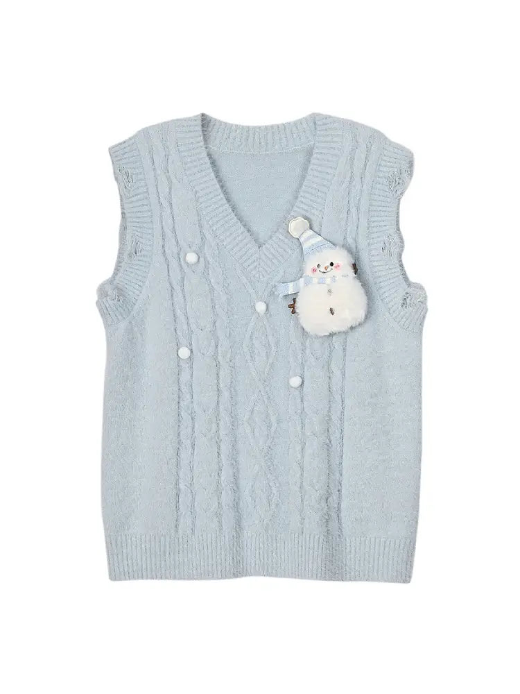 Little Snowman Knit Vest-ntbhshop