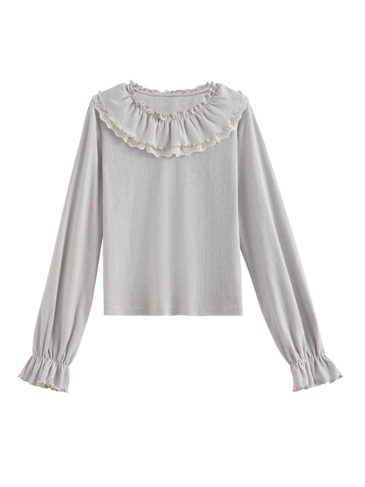 Moonlace Double Frill Cotton Blouse-ntbhshop