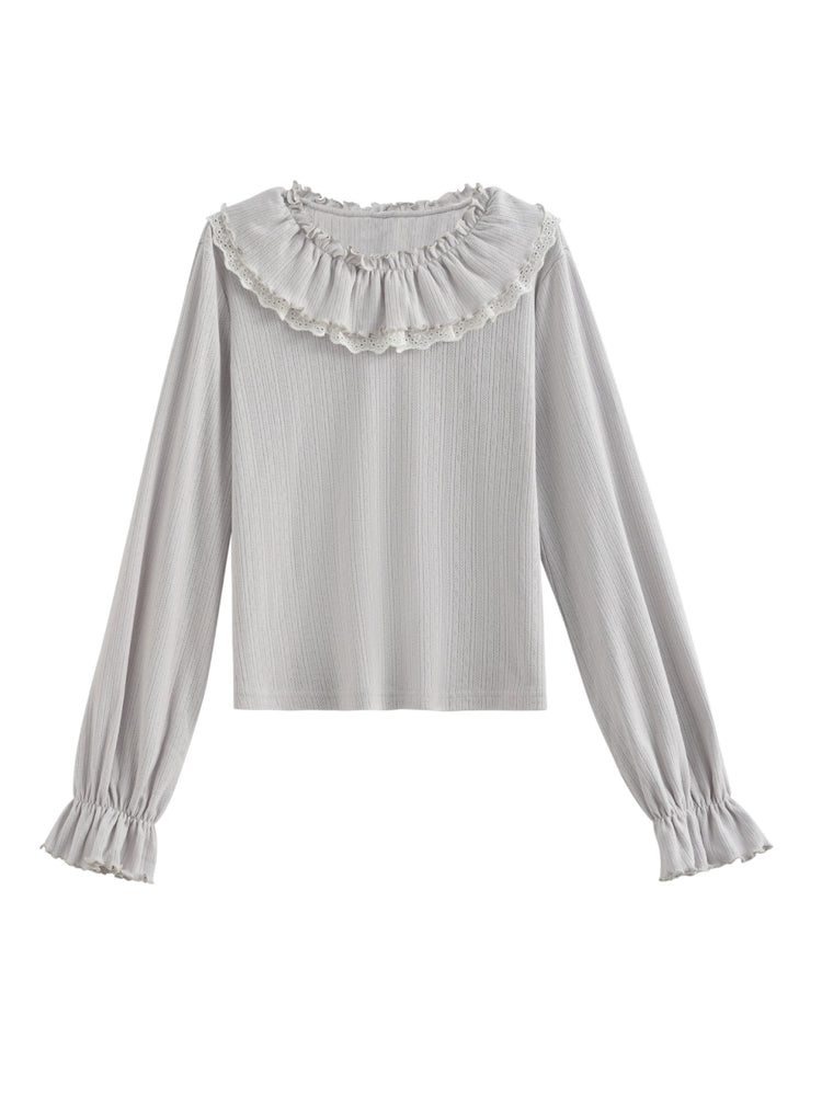 Moonlace Double Frill Cotton Blouse-ntbhshop