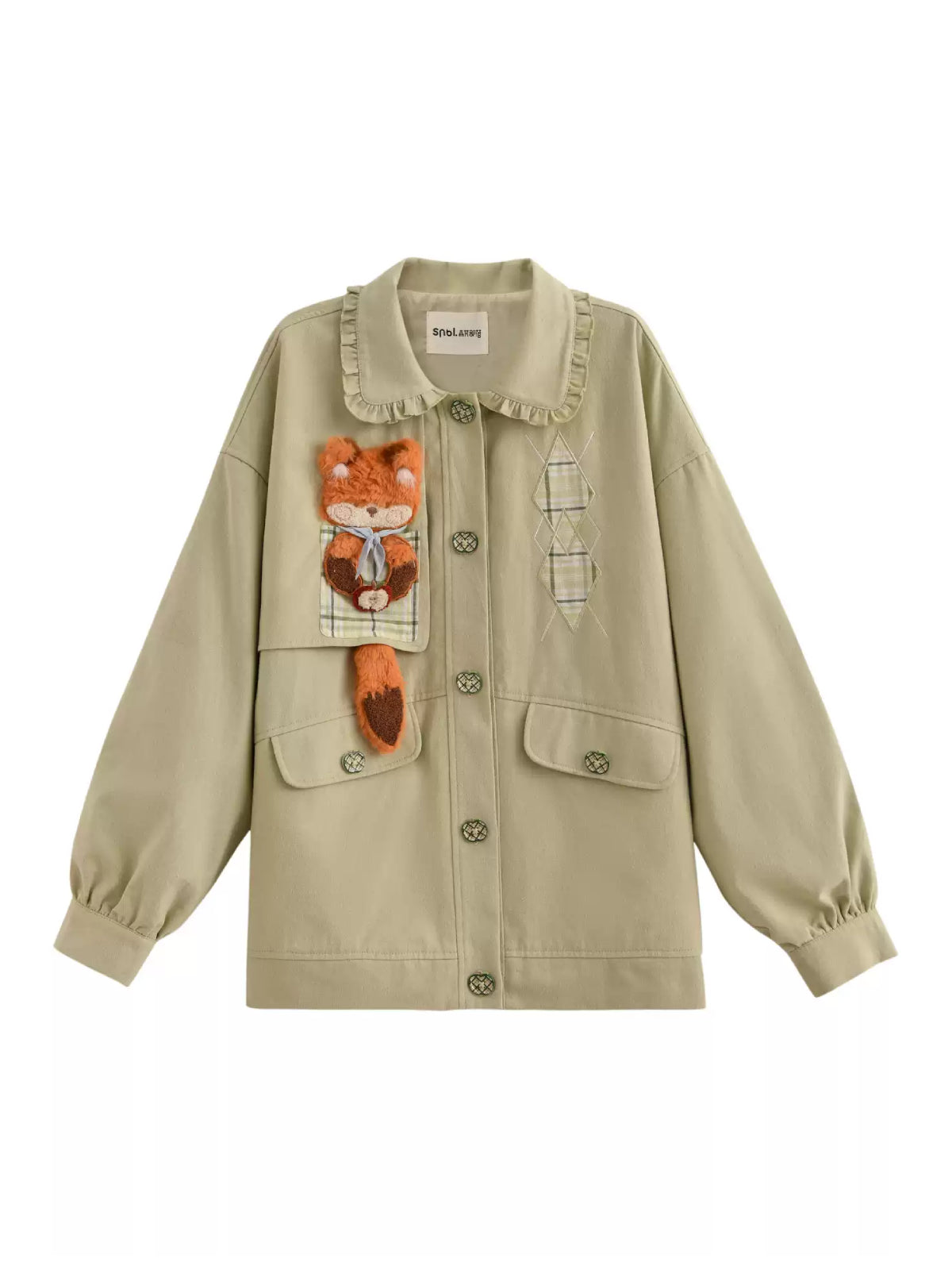 Red Fox Patch Work Jacket-Outerwear-ntbhshop