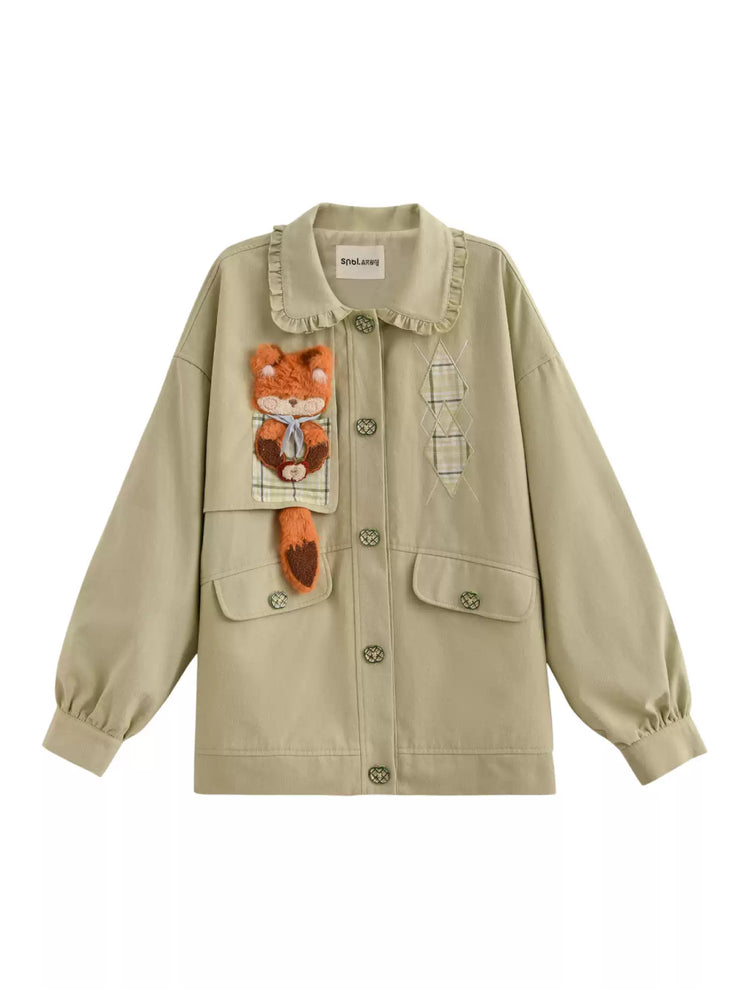 Red Fox Patch Work Jacket-Outerwear-ntbhshop