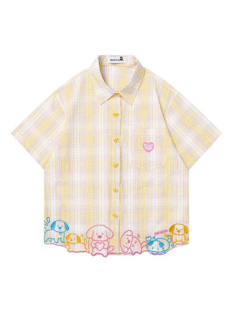 Puppy Pals Plaid Shirts-Tops-ntbhshop