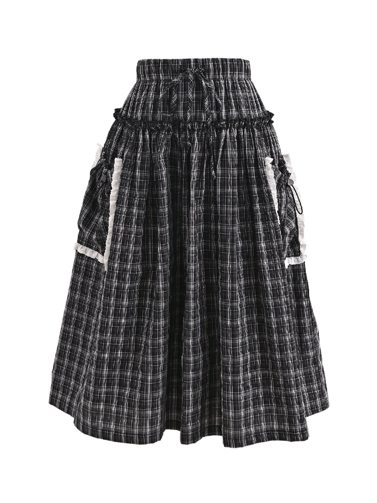 Grey Manor Lace Diary Plaid Skirt-ntbhshop
