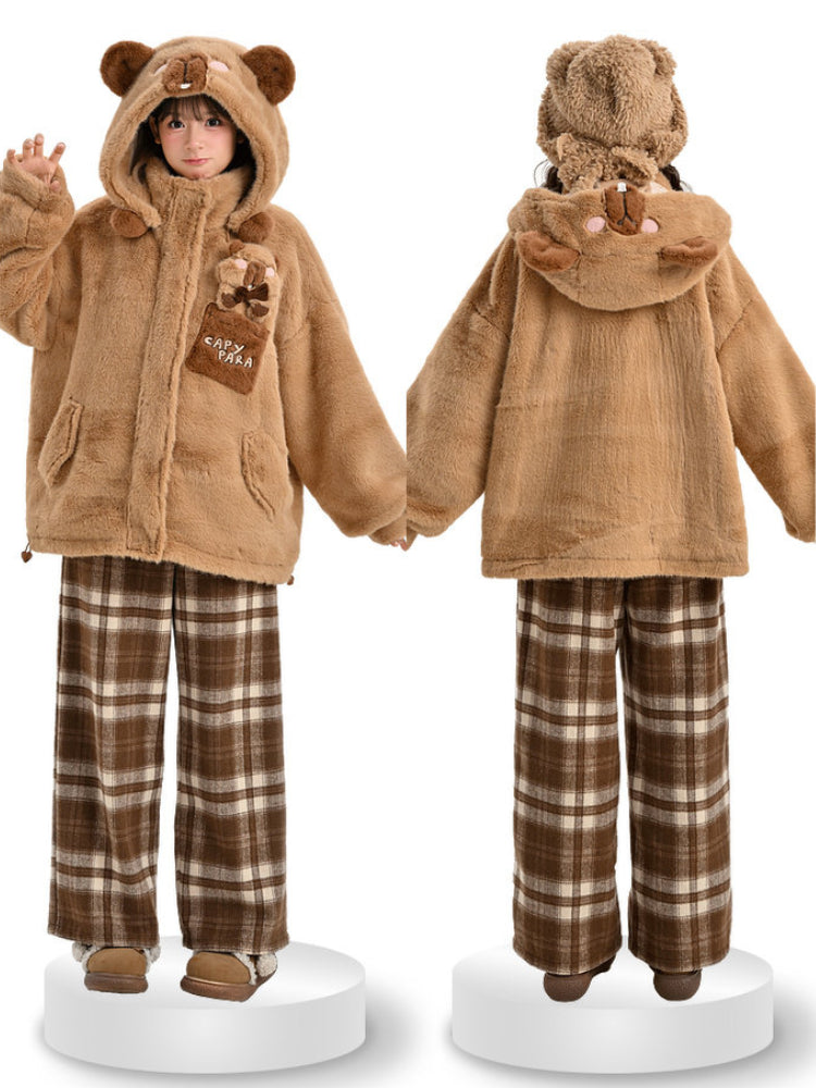 Capybara Marshmallow Hug Fleece Jacket-Outerwear-ntbhshop