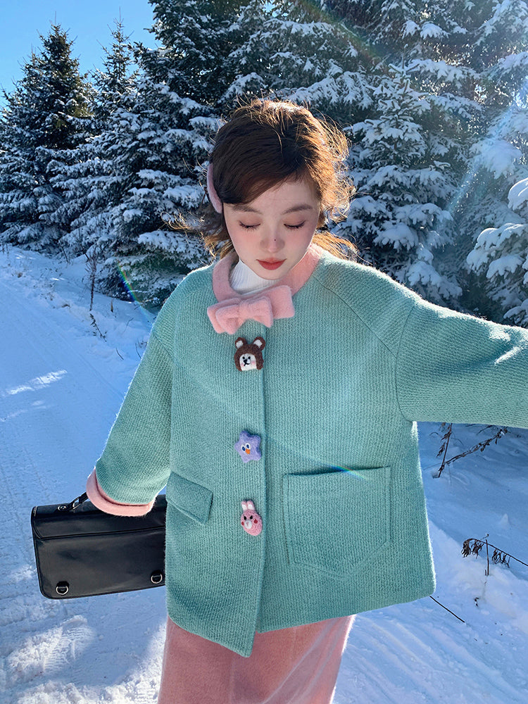 Dopamine Cloud Mint Coat & Blush Bud Skirt-ntbhshop