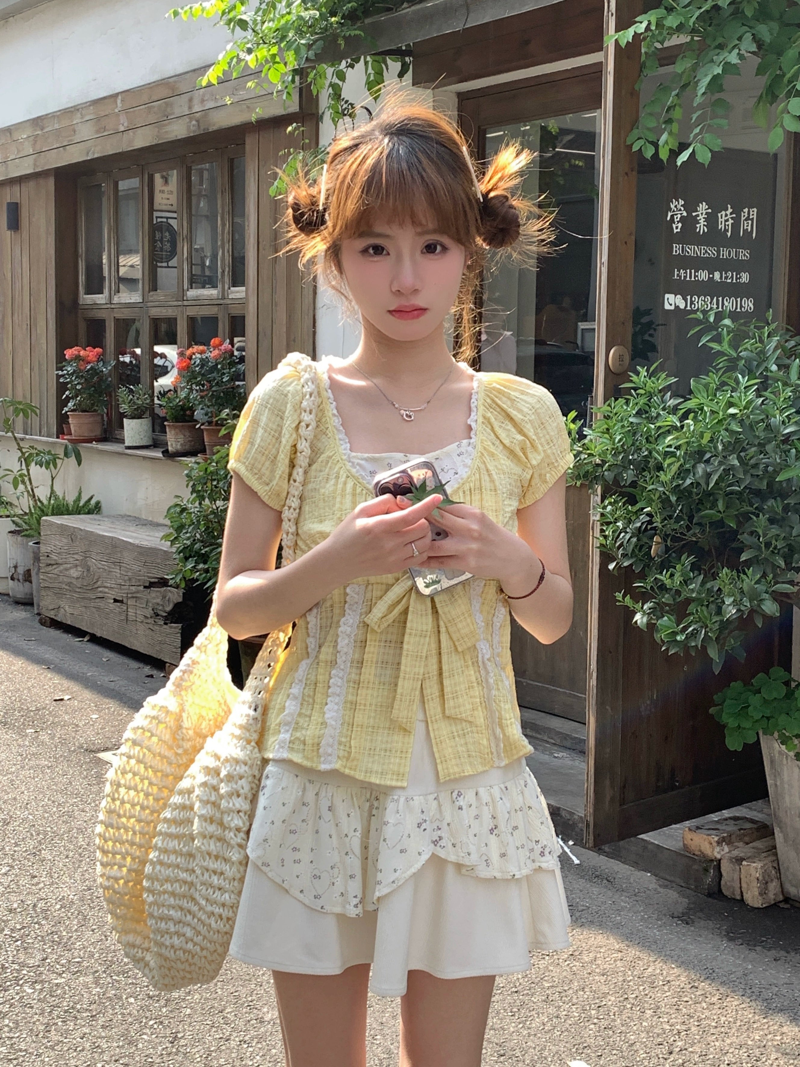 Lemon Tart Muslin Top & Patchwork Cake Skirt-ntbhshop