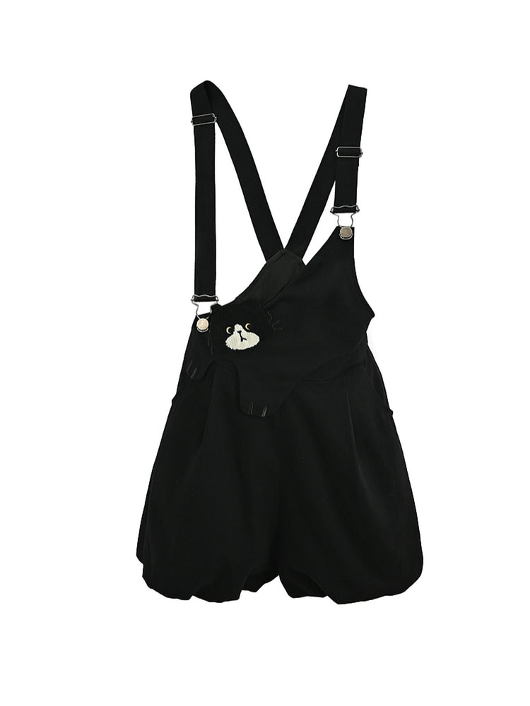Milk Cat Overall Shorts-Bottoms-ntbhshop