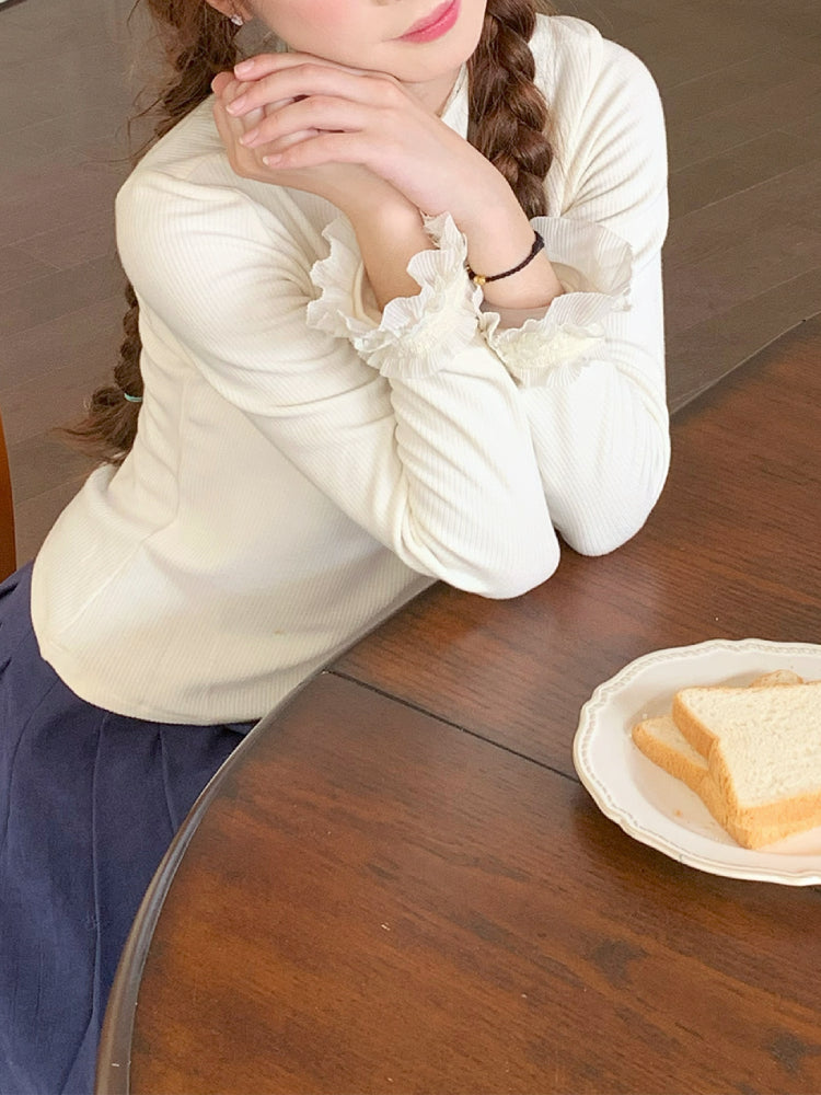 Dreaming Fall Lace Long Sleeve Top-ntbhshop