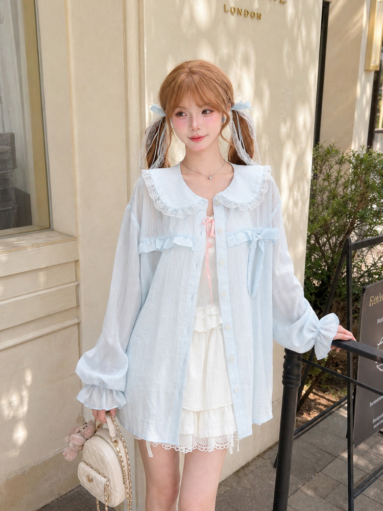 Cloud Ribbon Lyocell Shirt-Outerwear-ntbhshop