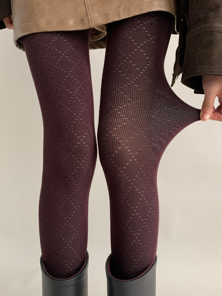 Soft Noir Lattice Knit Tights-ntbhshop
