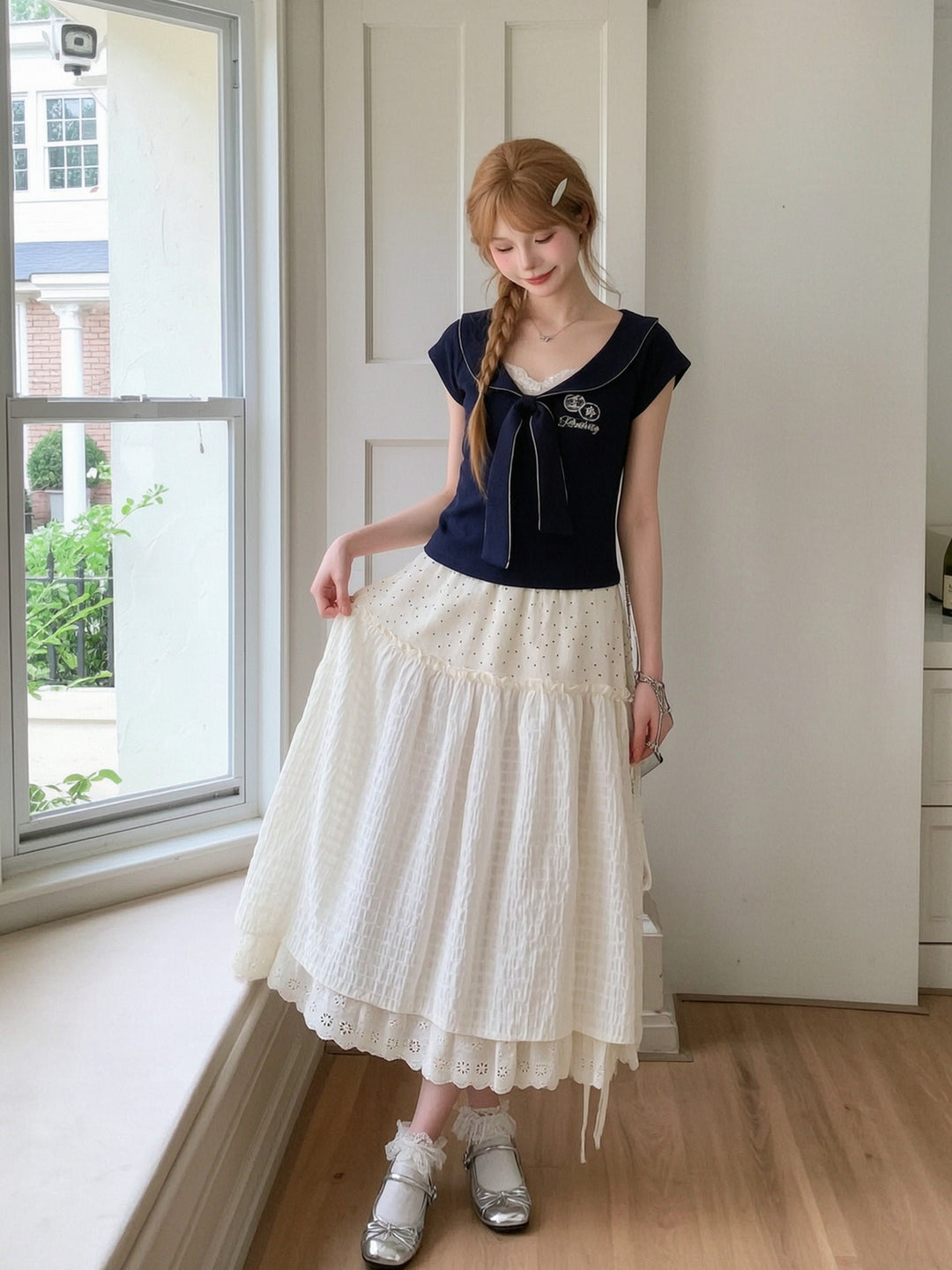 Cottage Meadow Midi Skirt-Bottoms-ntbhshop