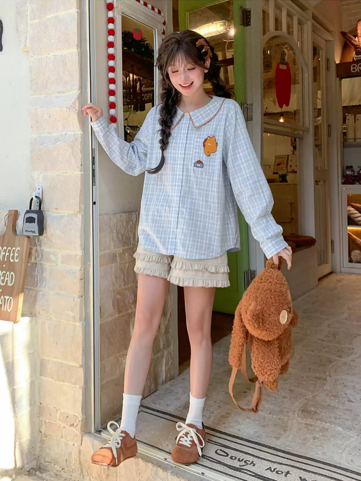 Milk Ruffle Cotton Shorts-Bottoms-ntbhshop