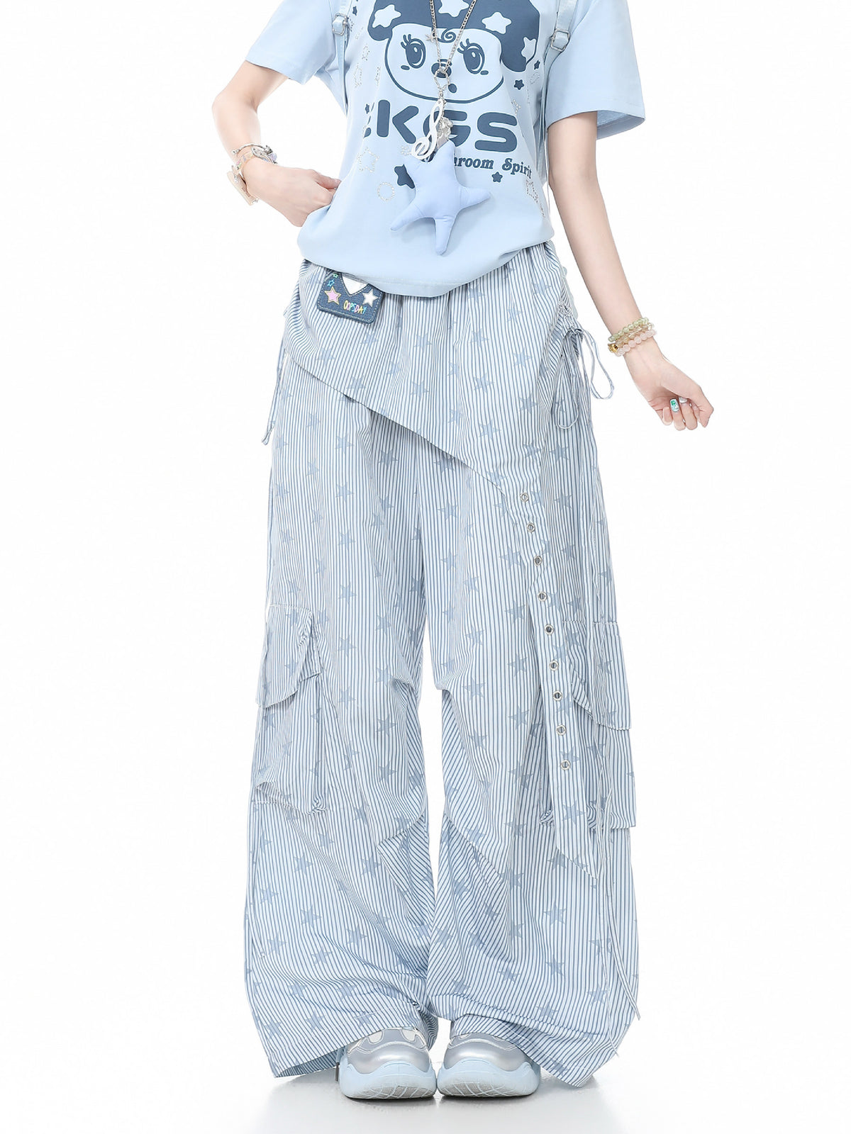 Sunday Stripe Cargo Pants-Bottoms-ntbhshop