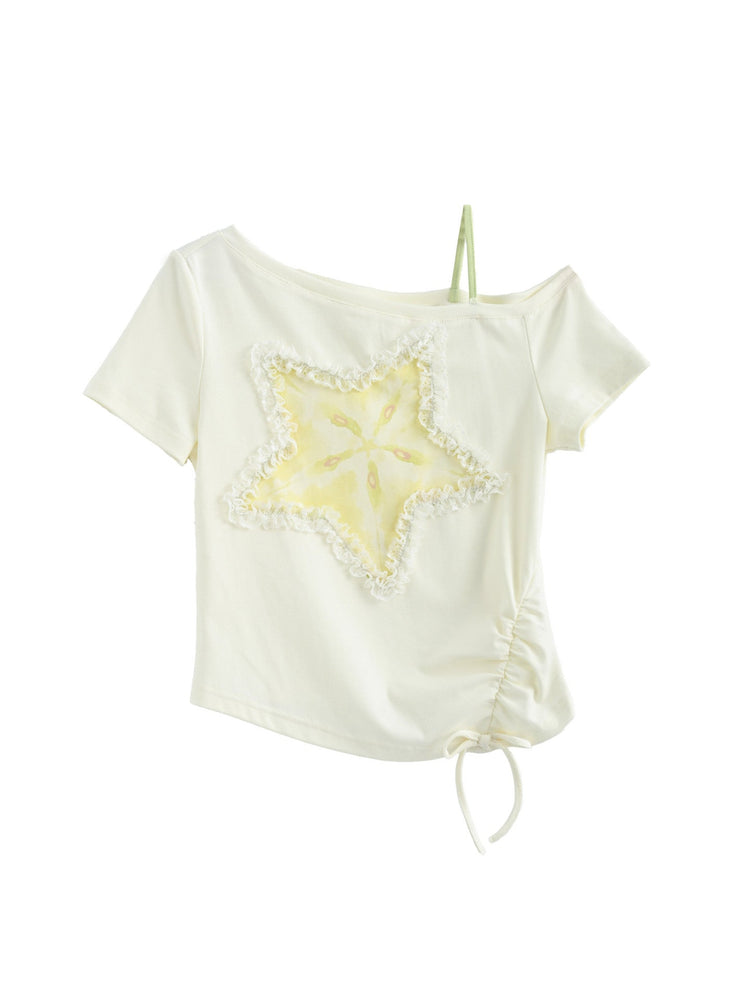 Starfruit Matcha Ribbon Crop Top-Tops-ntbhshop