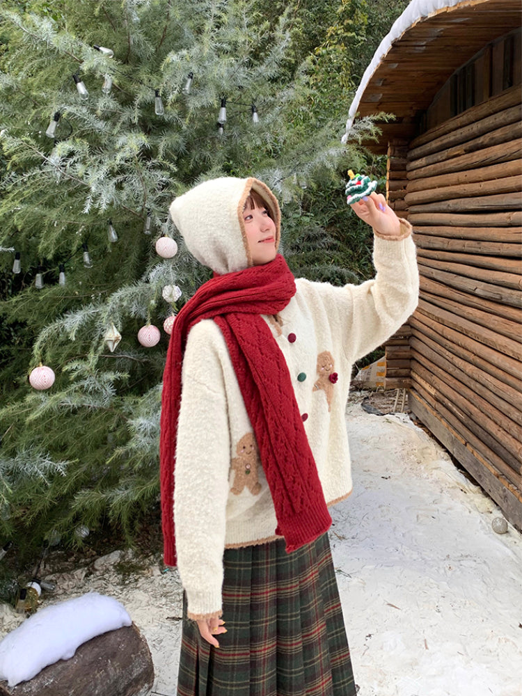 Gingerbread Dreams Knit Hoodie-ntbhshop