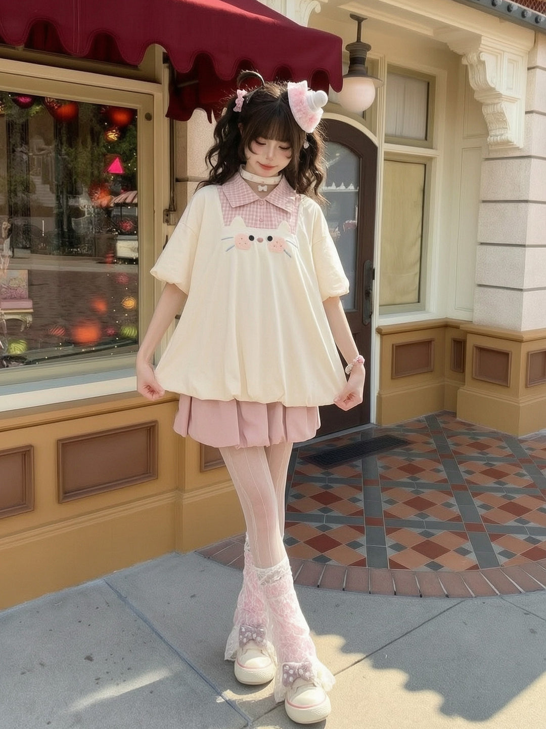 Cookie Cat Bubble Tee-Tops-ntbhshop