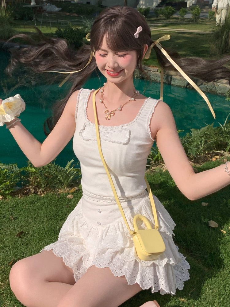 Vanilla Milk Rib Tank Top-Tops-ntbhshop