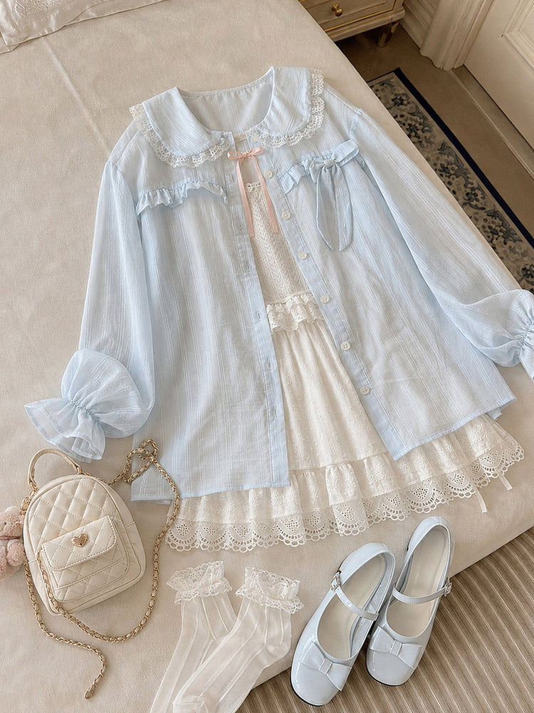 Cloud Ribbon Lyocell Shirt-Outerwear-ntbhshop