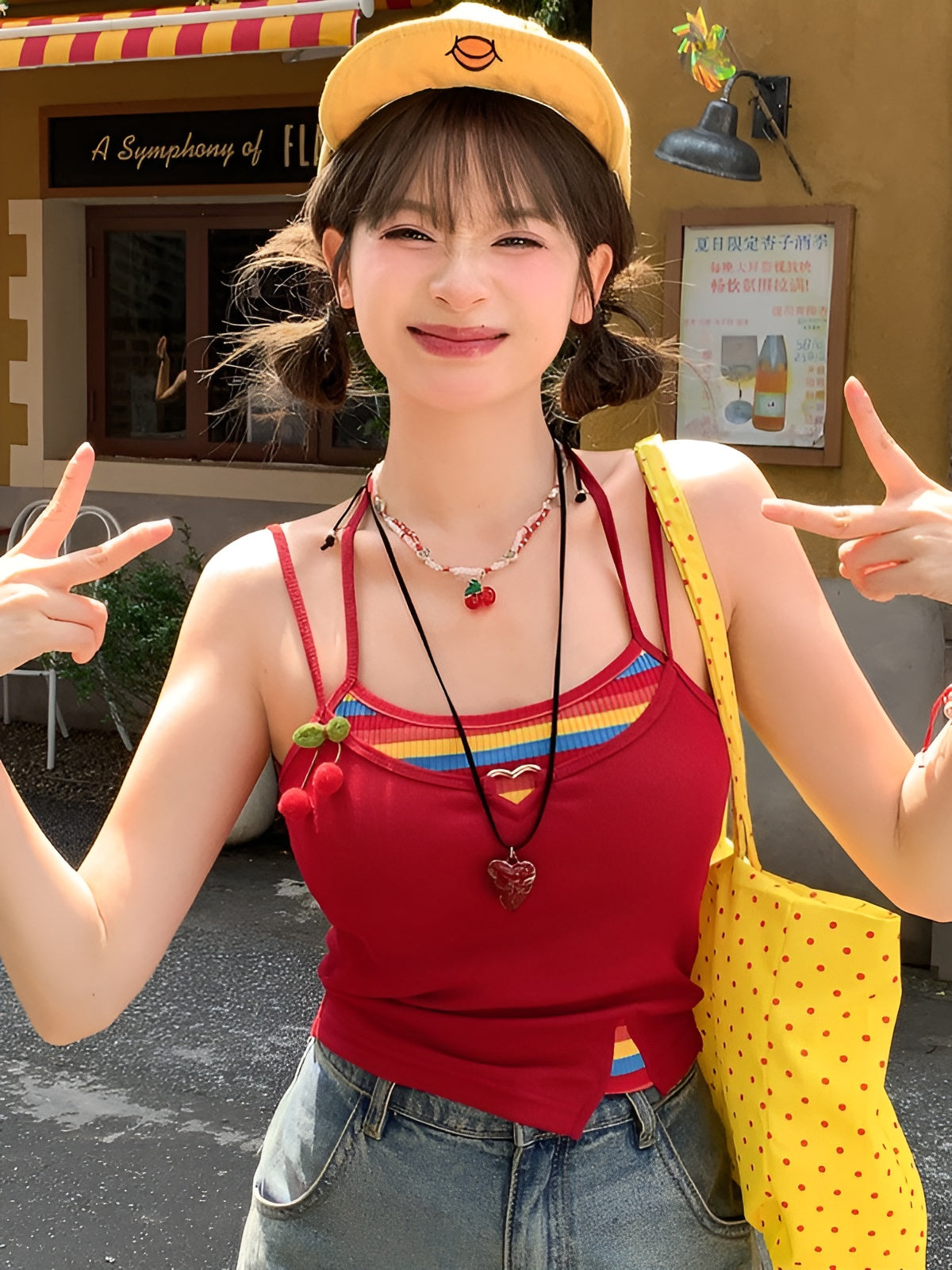 Dopamine Fruit Ribbed Bra Camisoles-Tops-ntbhshop