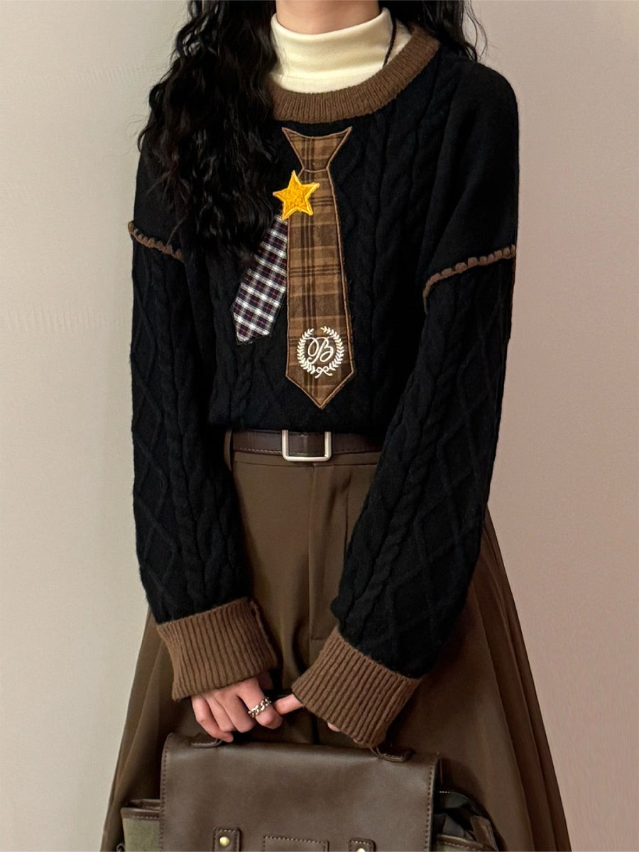 Old Grimoire Tie Knit Sweaters-Tops-ntbhshop