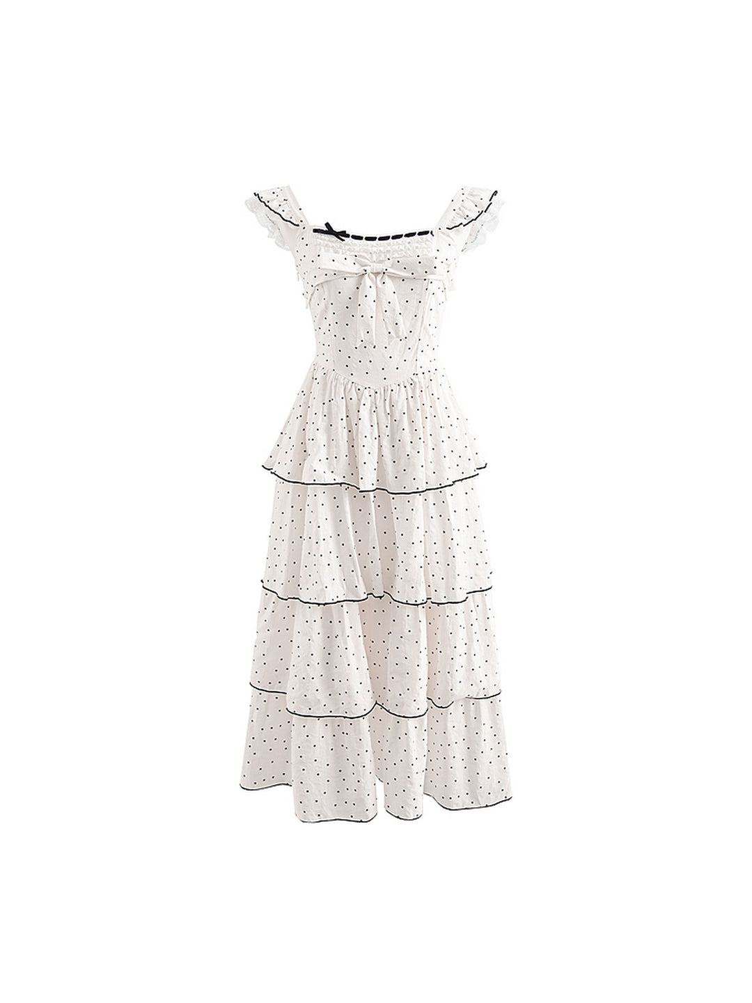 Parisian Polka Maxi Cake Dress-Dresses-ntbhshop