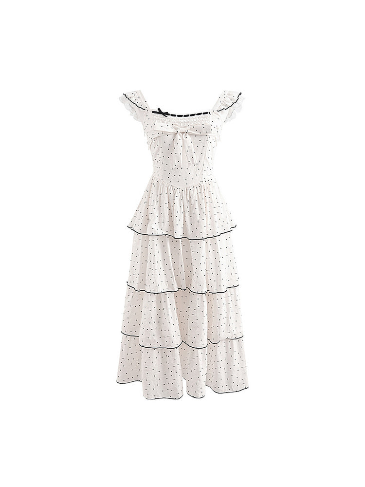 Parisian Polka Maxi Cake Dress-Dresses-ntbhshop