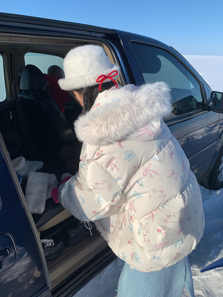 Bunny Meadow Dream Puffer Jacket-ntbhshop