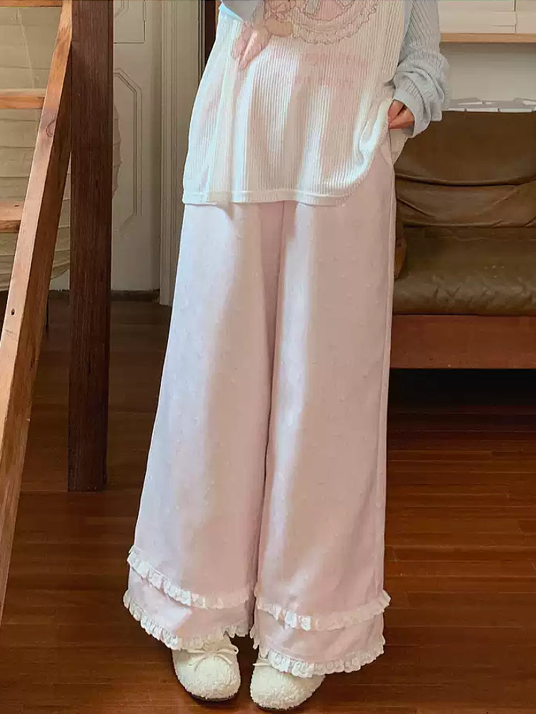 Sugar Bloom Lace Lounge Pants-Bottoms-ntbhshop