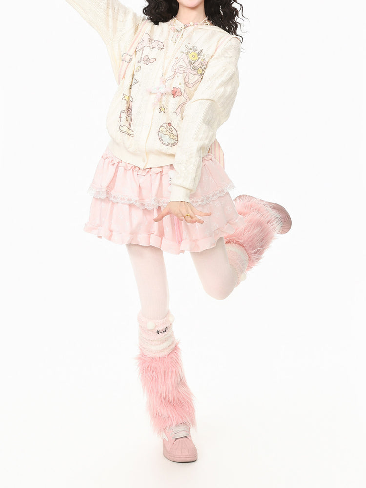 Whimsy Picnic Knit Hoodies-Outerwear-ntbhshop