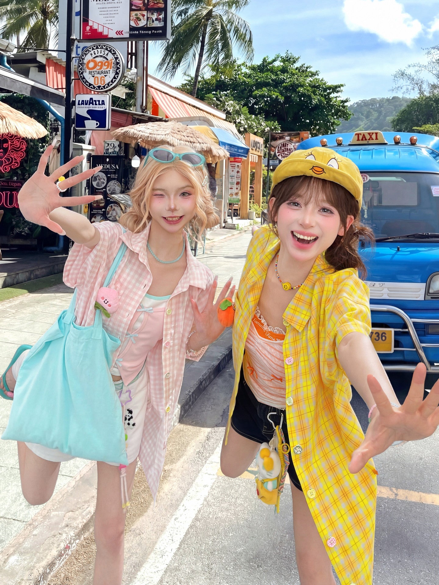 Tangerine Milk Gingham Shirt-Tops-ntbhshop