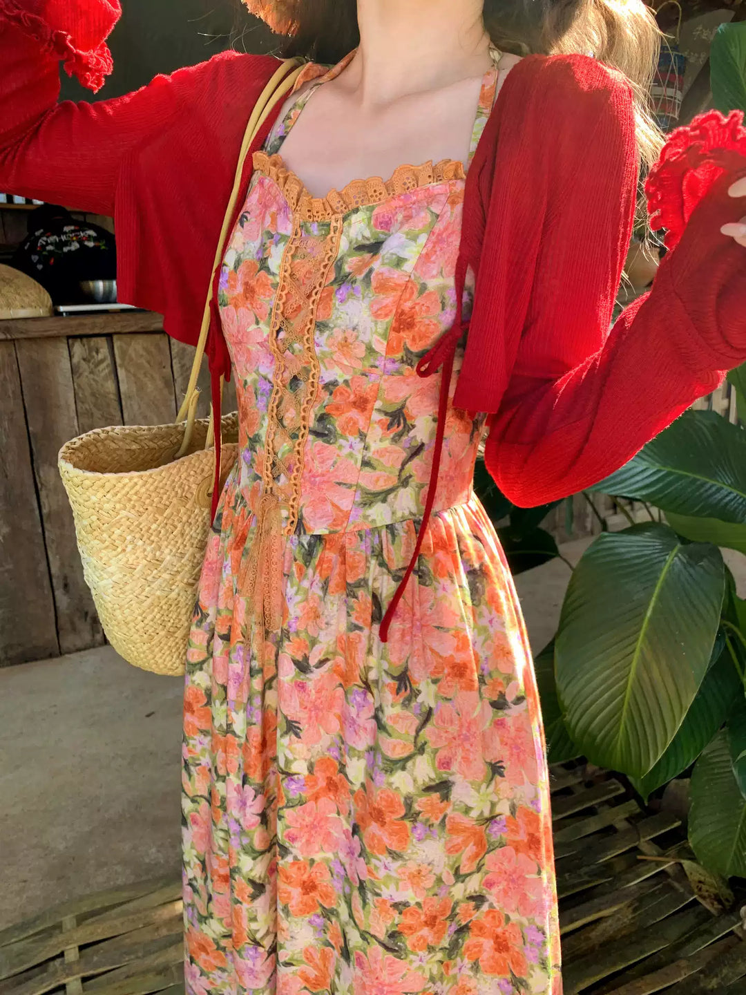 Peach Meadow Floral Dress-Dresses-ntbhshop