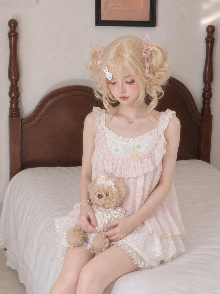Peach Bloom Ruffle Camisole-Tops-ntbhshop